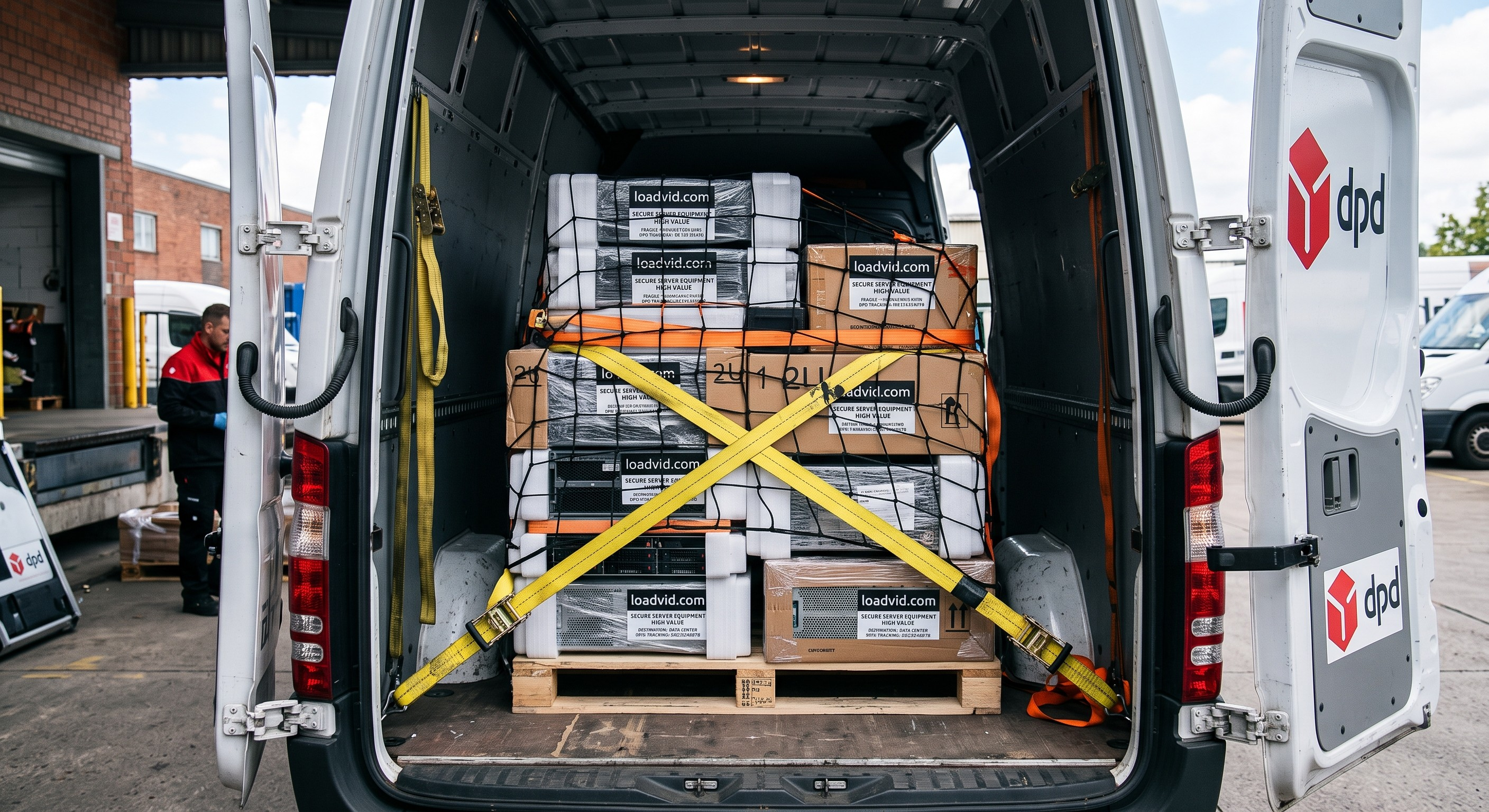 Loadvid server equipment packed in transport van for relocation from Kyiv to Kraków